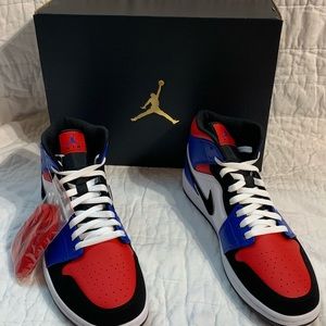 Jordan mids 1 red white and blue